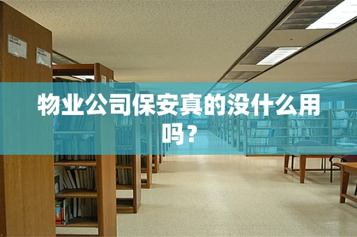 物业公司保安真的没什么用吗？
