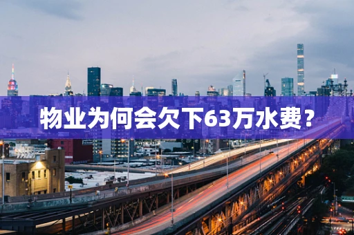 物业为何会欠下63万水费？