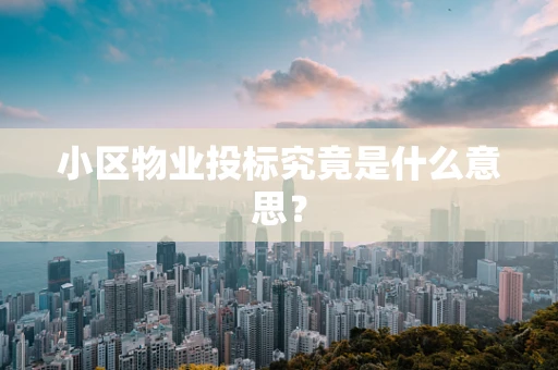 小区物业投标究竟是什么意思？