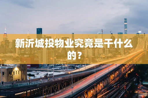 新沂城投物业究竟是干什么的？