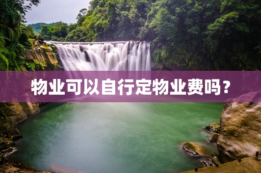 物业可以自行定物业费吗？