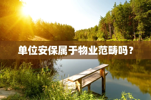 单位安保属于物业范畴吗？