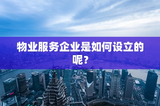 物业服务企业是如何设立的呢？