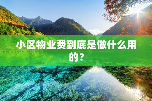 小区物业费到底是做什么用的？