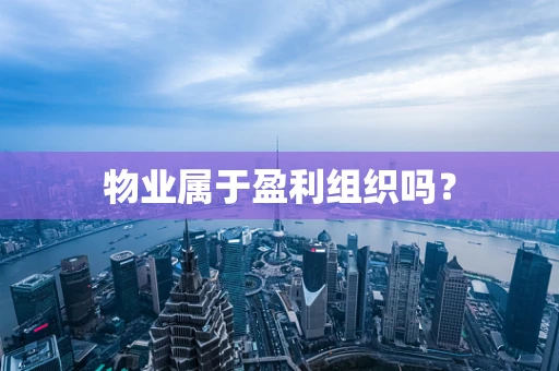 物业属于盈利组织吗？