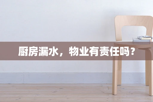 厨房漏水，物业有责任吗？