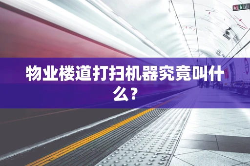 物业楼道打扫机器究竟叫什么？