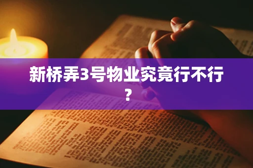 新桥弄3号物业究竟行不行？