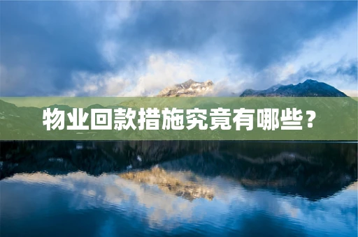 物业回款措施究竟有哪些？