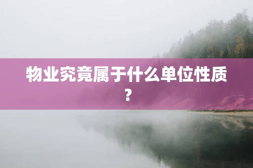 物业究竟属于什么单位性质？