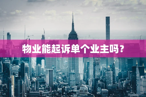 物业能起诉单个业主吗？