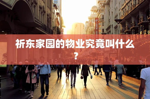 祈东家园的物业究竟叫什么？